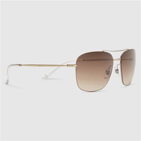 gucci glasses metal|Gucci square metal sunglasses.